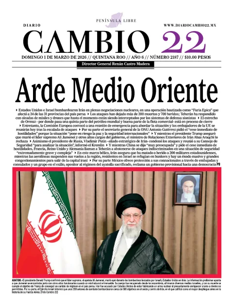 Portada de Diario Cambio 22 (contraportada)