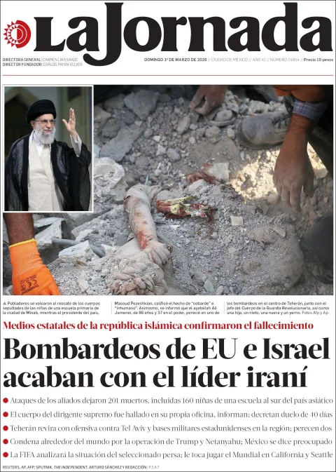 Portada de La Jornada