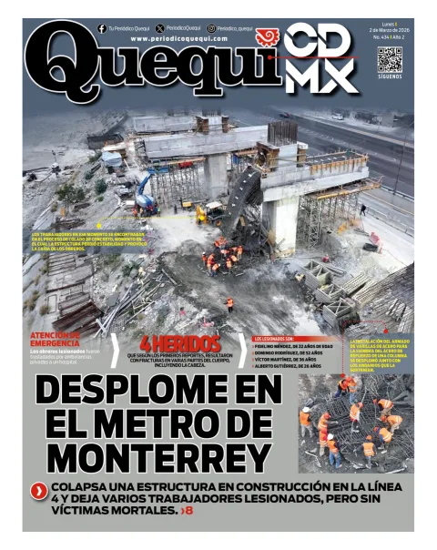 Portada de Quequi CDMX del lunes, 2 de marzo de 2026