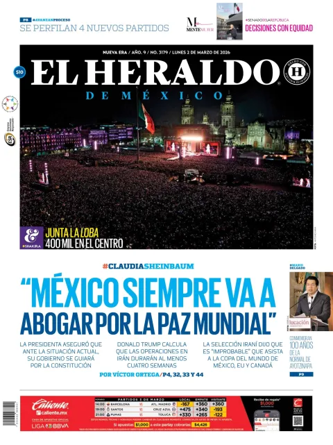 Portada de El Heraldo de Mexico