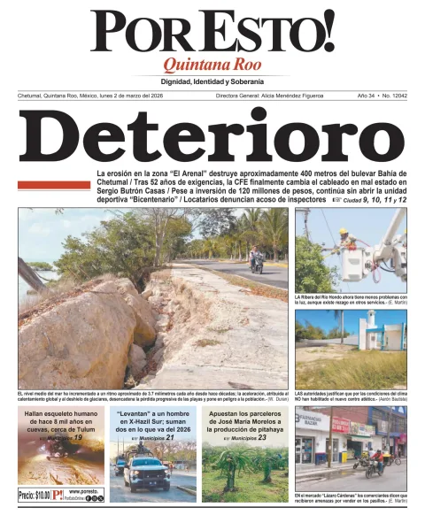 Portada de Por Esto (quintana Roo Chetumal)