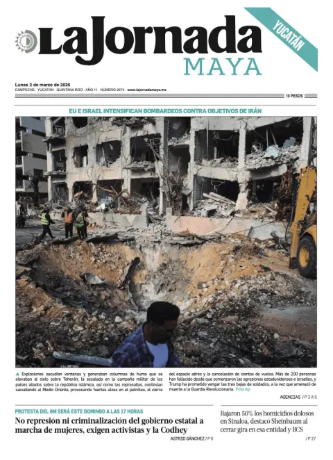 Portada de La Jornada Maya Yucatán del lunes, 2 de marzo de 2026