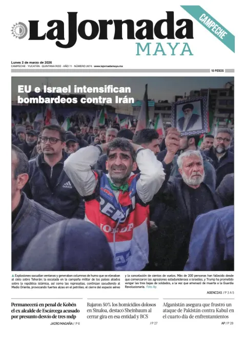 Portada de La Jornada Maya Campeche del lunes, 2 de marzo de 2026