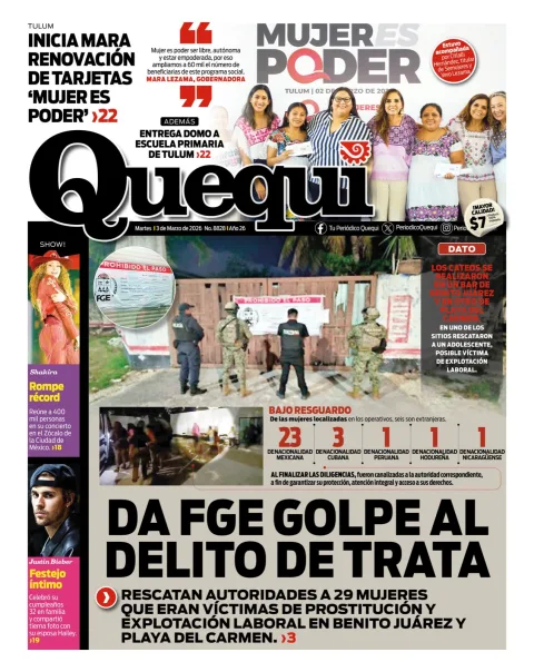 Portada de Quequi del martes, 3 de marzo de 2026