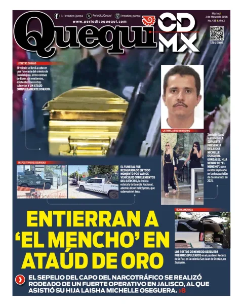 Portada de Quequi CDMX del martes, 3 de marzo de 2026