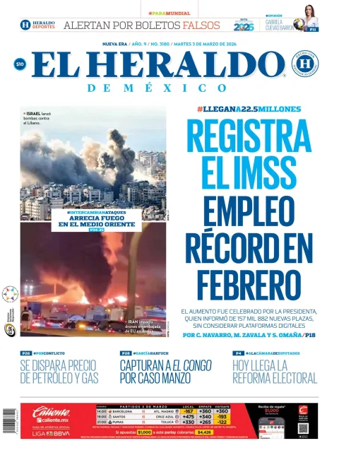 Portada de El Heraldo de Mexico