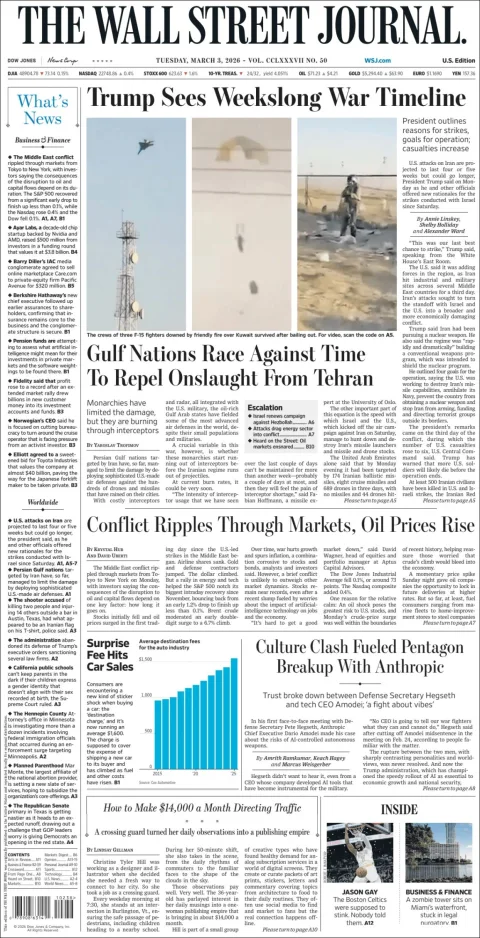 Portada de The Wall Street Journal