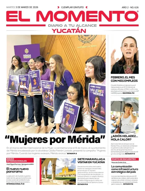 Portada de El Momento Yucatan del martes, 3 de marzo de 2026