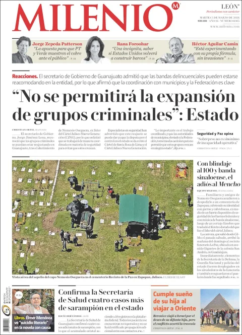 Portada de Milenio Leon del martes, 3 de marzo de 2026
