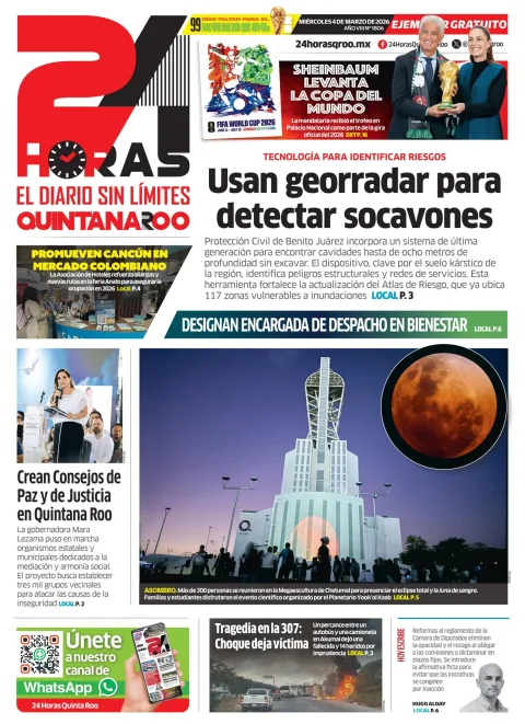 Portada de 24 Horas Quintana Roo