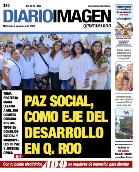 Portada de Diario Imagen Quintana Roo del miércoles, 4 de marzo de 2026