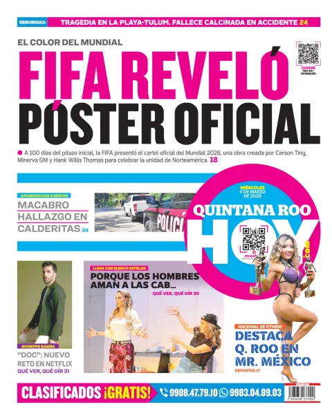 Portada de Quintana Roo Hoy (contraportada)