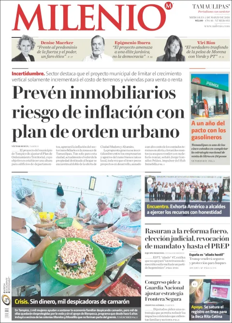 Portada de Milenio Tamaulipas del miércoles, 4 de marzo de 2026