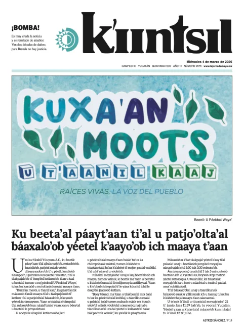 Portada de La Jornada - Kiintsil del miércoles, 4 de marzo de 2026