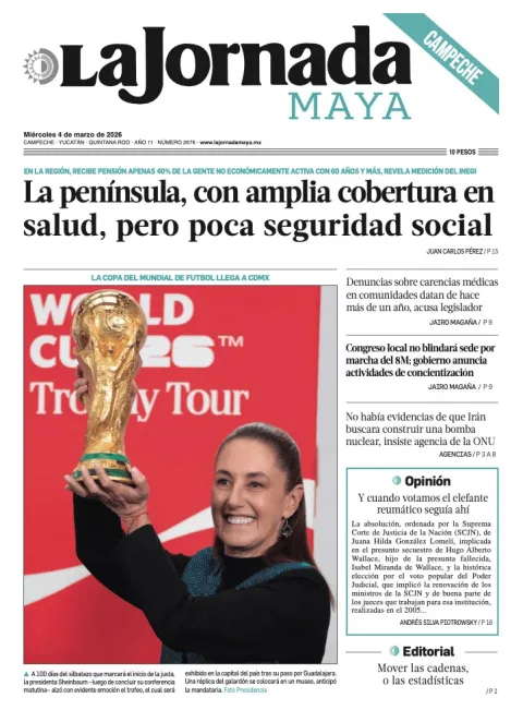 Portada de La Jornada Maya Campeche del miércoles, 4 de marzo de 2026