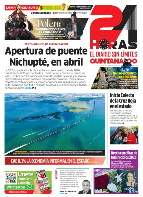 Portada de 24 Horas Quintana Roo