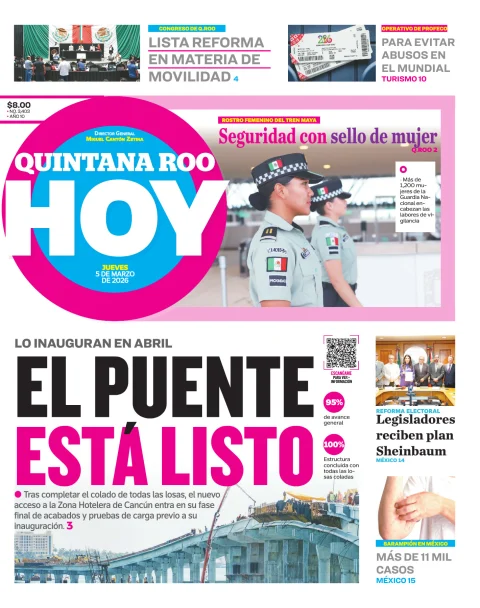 Portada de Quintana Roo Hoy (portada)