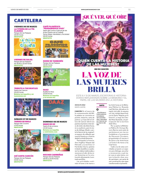Portada de Quintana Roo Hoy (contraportada)