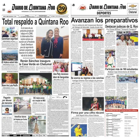Portada de Diario de Quintana Roo (portada)