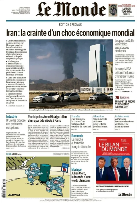 Portada de Le Monde del jueves, 5 de marzo de 2026