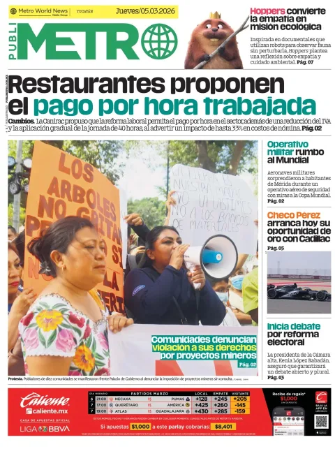 Portada de Publimetro Merida del jueves, 5 de marzo de 2026