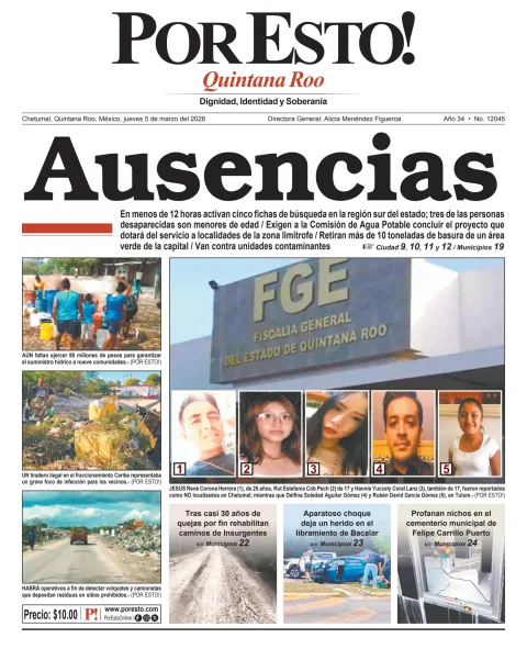 Portada de Por Esto (quintana Roo Chetumal)