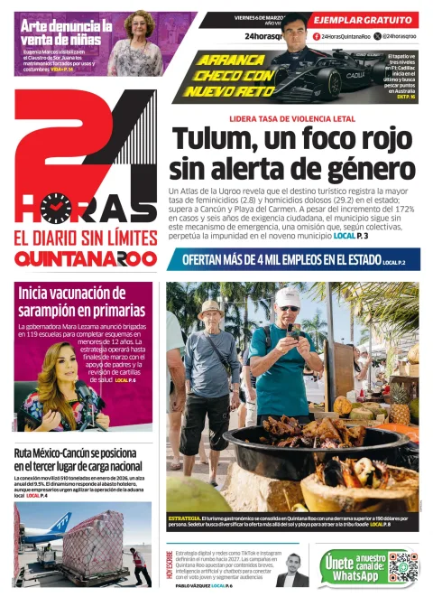 Portada de 24 Horas Quintana Roo