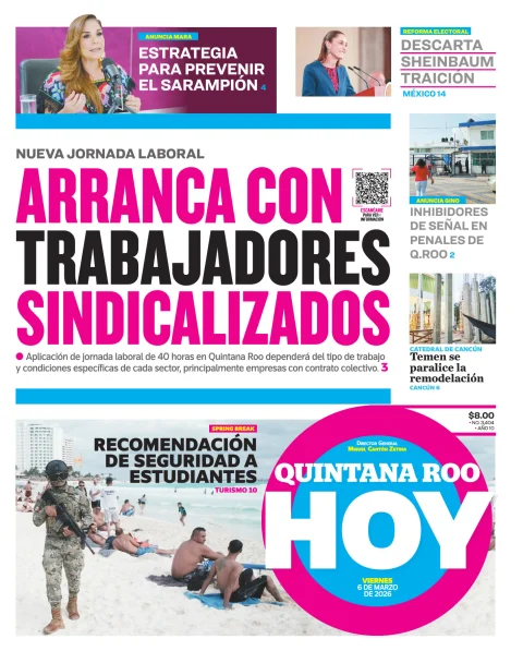 Portada de Quintana Roo Hoy (portada)