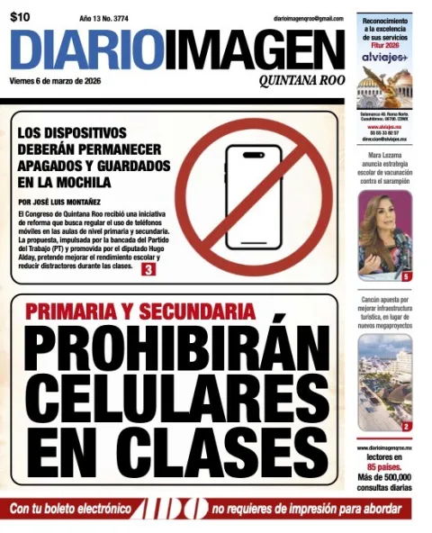 Portada de Diario Imagen Quintana Roo del viernes, 6 de marzo de 2026