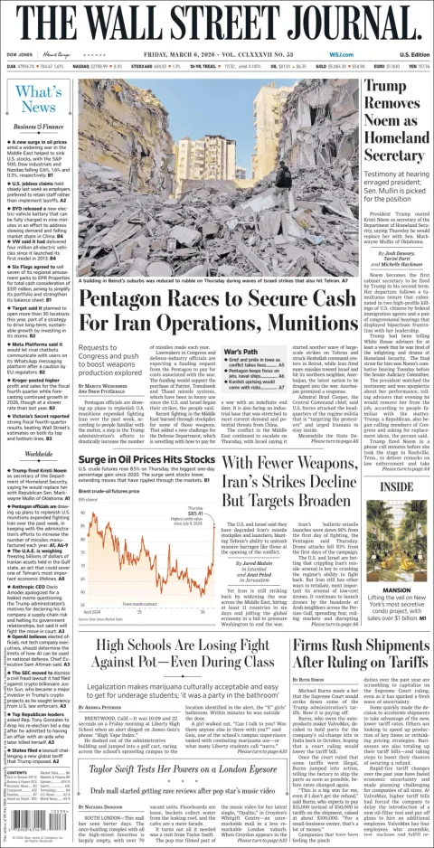 Portada de The Wall Street Journal
