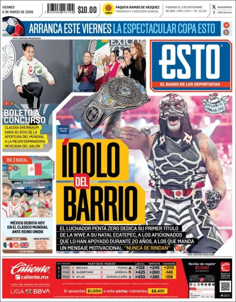Portada de Esto del viernes, 6 de marzo de 2026