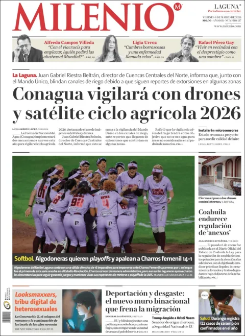 Portada de Milenio Laguna del viernes, 6 de marzo de 2026
