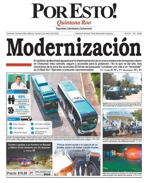 Portada de Por Esto (quintana Roo Chetumal)
