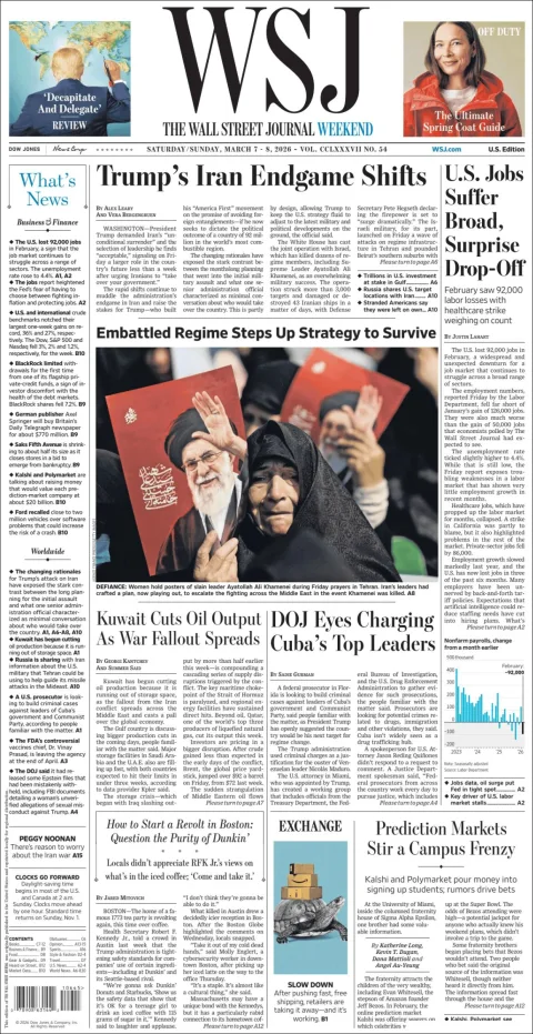 Portada de The Wall Street Journal
