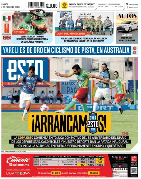 Portada de Esto del sábado, 7 de marzo de 2026