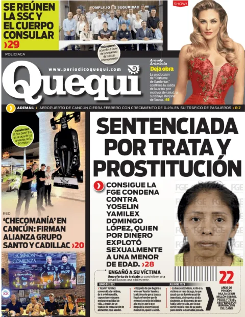 Portada de Quequi (contraportada) del sábado, 7 de marzo de 2026