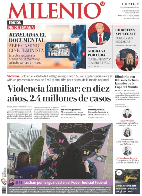 Portada de Milenio Hidalgo del sábado, 7 de marzo de 2026