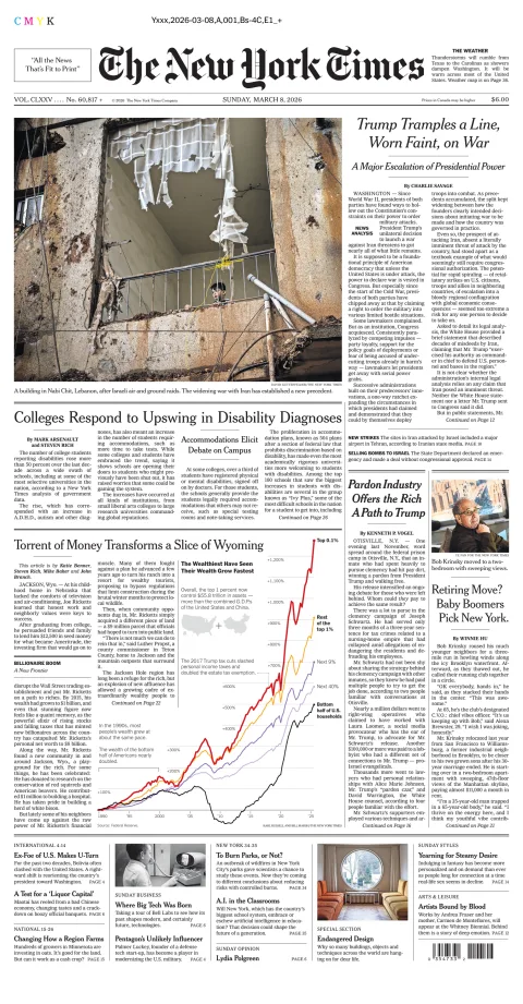 Portada de The New York Times (national)