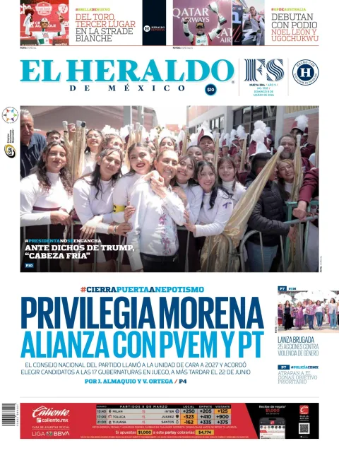 Portada de El Heraldo de Mexico