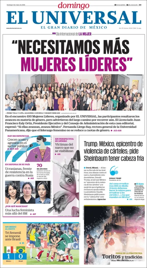 Portada de El Universal