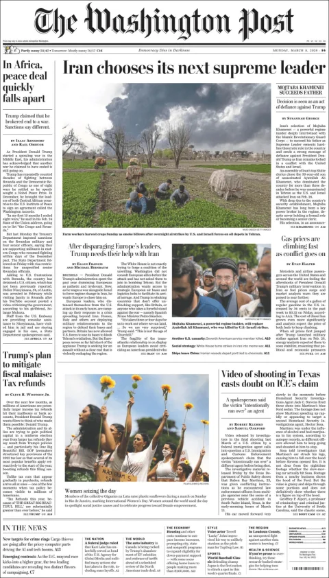 Portada de The Washington Post