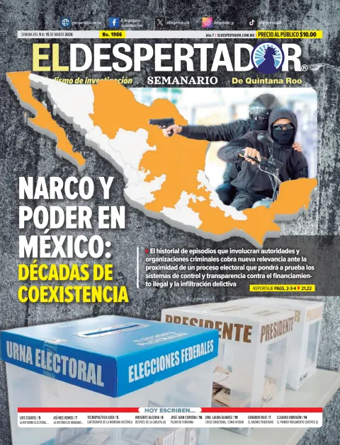 Portada de El Despertador de Quintana Roo del lunes, 9 de marzo de 2026