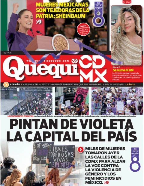 Portada de Quequi CDMX (contraportada) del domingo, 8 de marzo de 2026