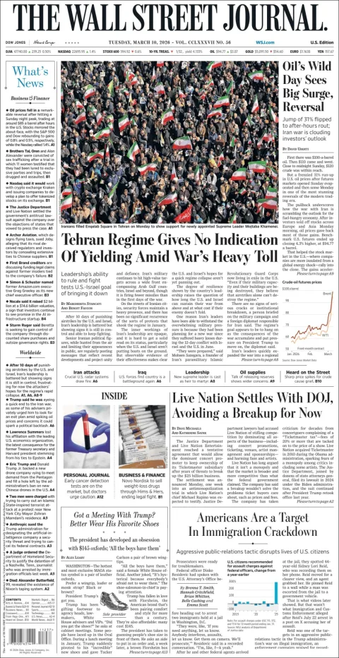 Portada de The Wall Street Journal