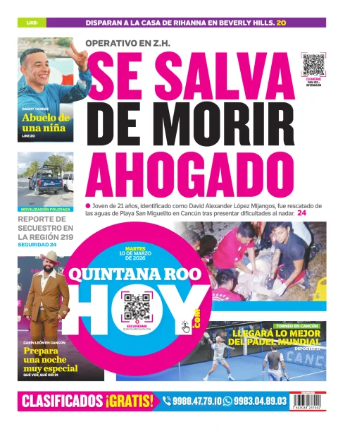 Portada de Quintana Roo Hoy (contraportada)