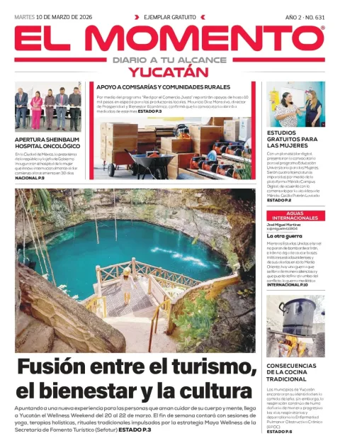 Portada de El Momento Yucatan del martes, 10 de marzo de 2026