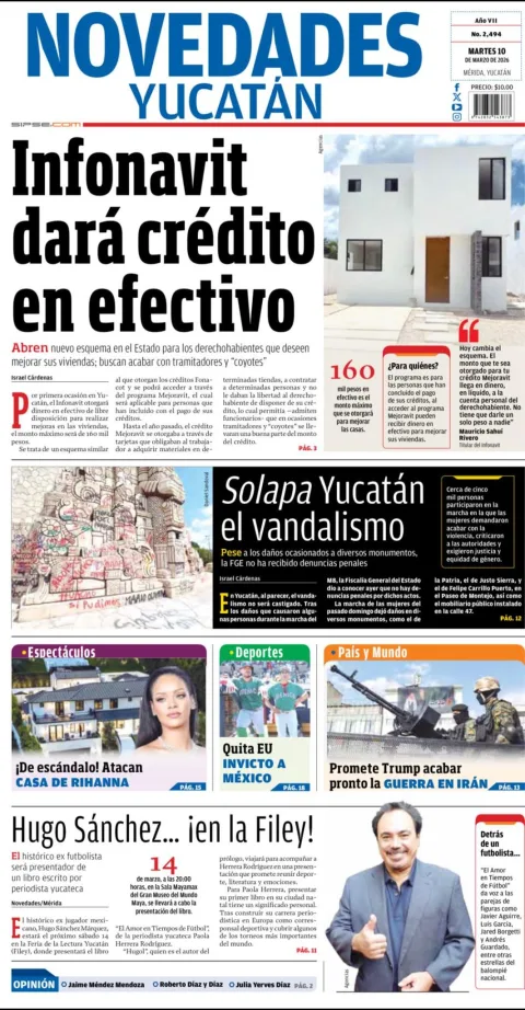 Portada de Novedades Yucatan