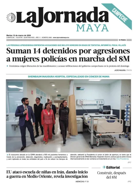 Portada de La Jornada Maya Campeche del martes, 10 de marzo de 2026