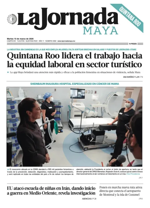 Portada de La Jornada Maya Quintana Roo del martes, 10 de marzo de 2026