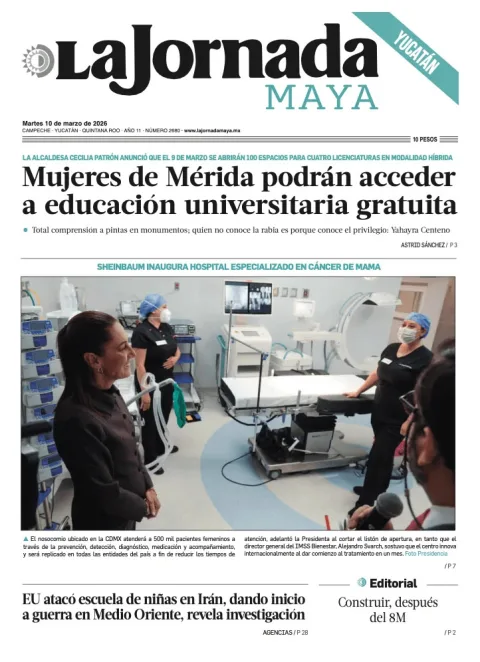 Portada de La Jornada Maya Yucatán del martes, 10 de marzo de 2026